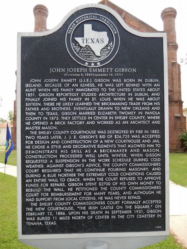 John Joseph Emmett Gibson Marker. Click for full size. John Joseph Emmett Gibson Marker image. Click for full size.