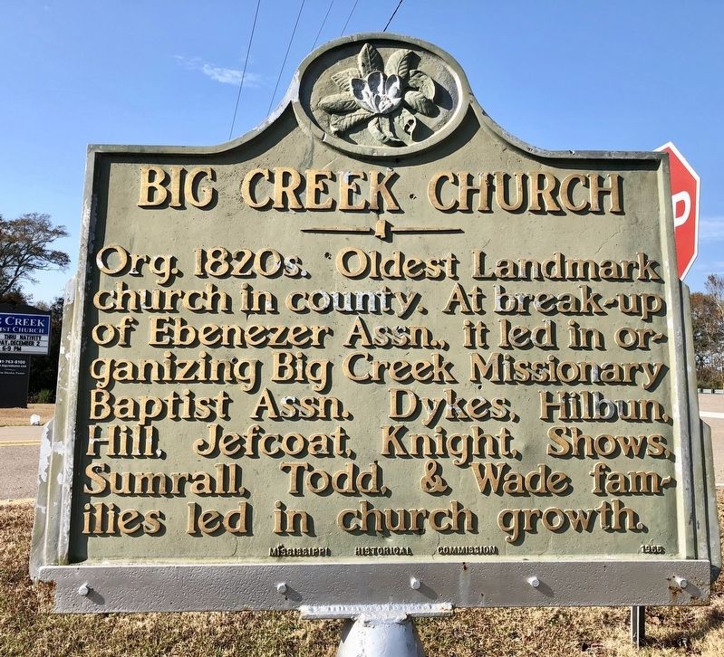 Big Creek Church Marker image. Click for full size.