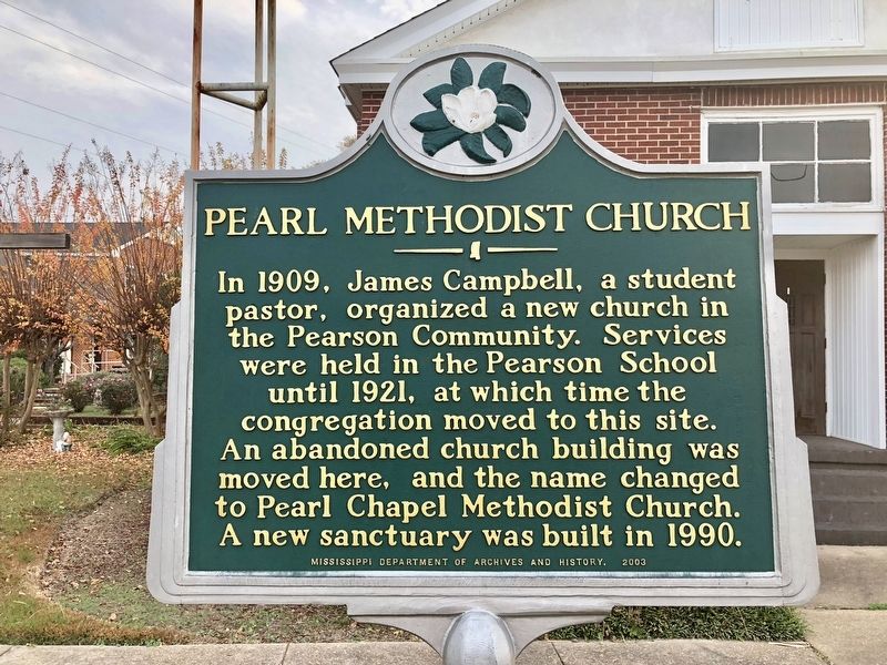 Pearl Methodist Church Marker image. Click for full size.