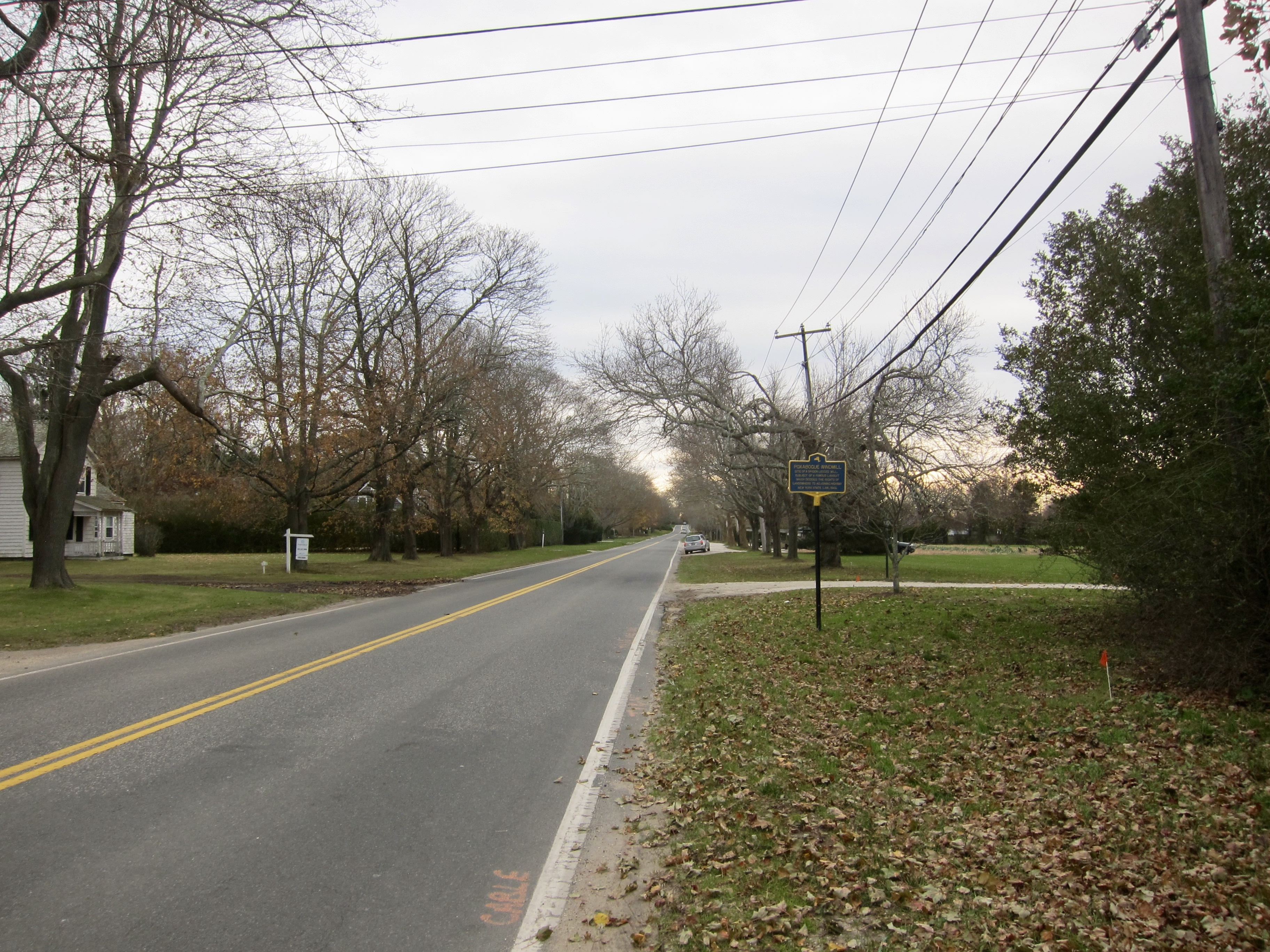 Poxabogue Windmill Marker - Wide View, Looking South on Sagg Main Street
