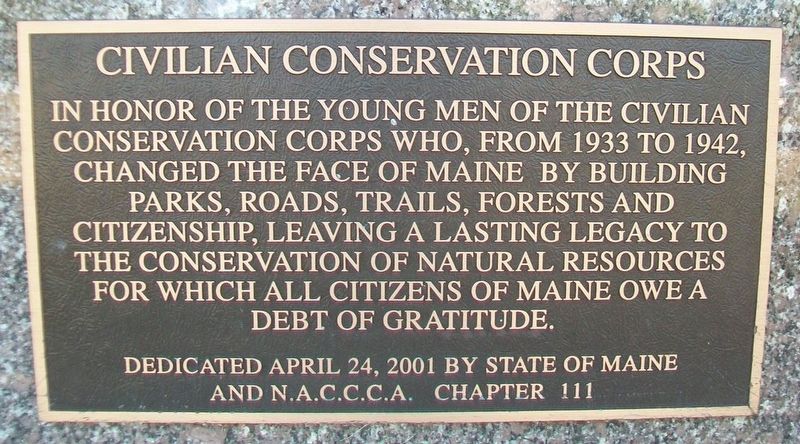 Civilian Conservation Corps Marker image. Click for more information.