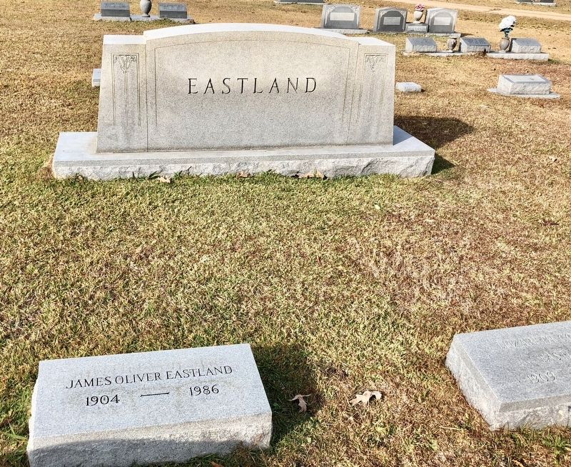 James Oliver Eastland grave on bottom left, not far from marker. image. Click for full size.