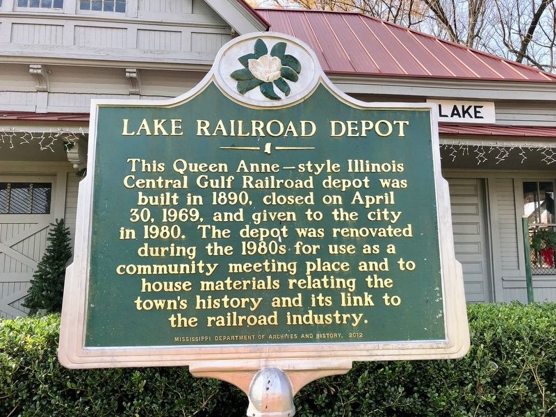 Lake Railroad Depot Marker. Click for full size. Lake Railroad Depot Marker image. Click for full size.