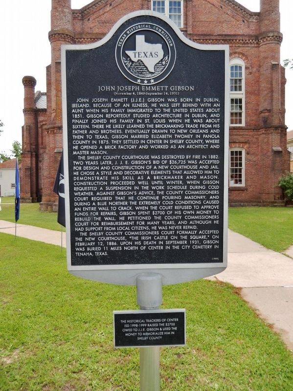 John Joseph Emmett Gibson Marker (<i>tall view</i>). Click for full size. John Joseph Emmett Gibson Marker (<i>tall view</i>) image. Click for full size.