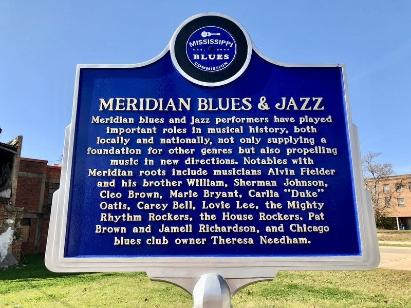 Meridian Blues & Jazz Marker (front) image. Click for full size.