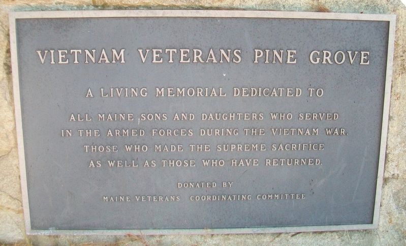 Vietnam Veterans Pine Grove Marker image. Click for full size.
