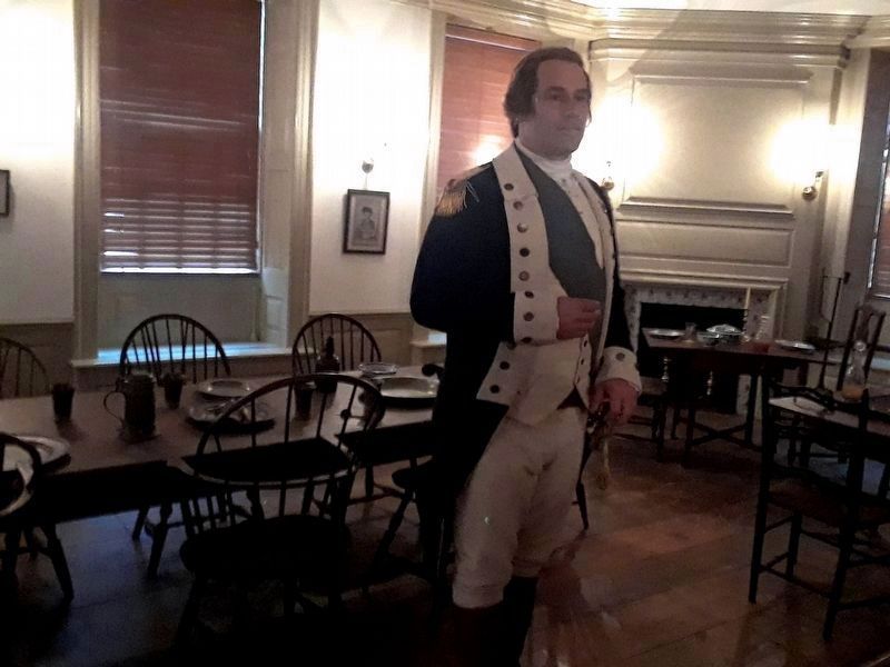 General Washington in the Long Room. Click for full size. General Washington in the Long Room image. Click for full size.