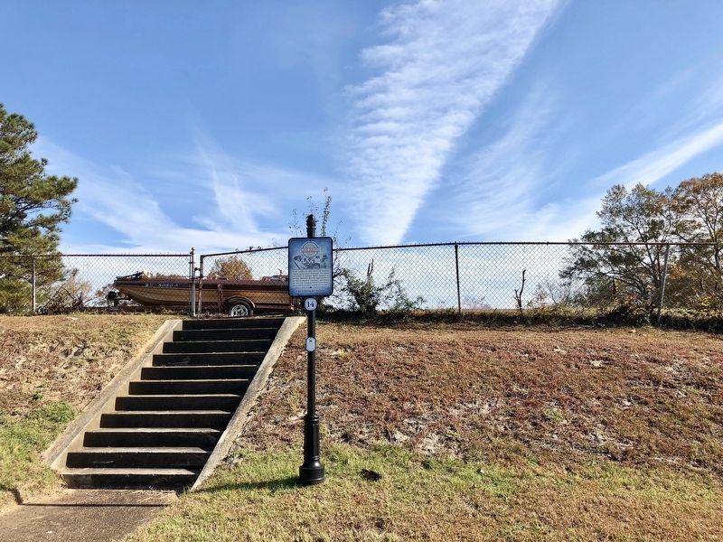 All that is remaining is the concrete staircase to the former school location on the hill. image. Click for full size.