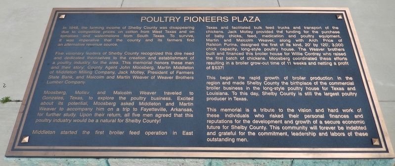 Poultry Pioneers Plaza Marker. Click for full size. Poultry Pioneers Plaza Marker image. Click for full size.