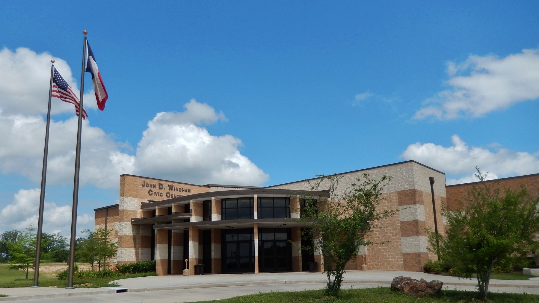 John D. Windham Civic Center, main entrance (<i>marker located just right of entrance</i>). Click for full size. John D. Windham Civic Center, main entrance (<i>marker located just right of entrance</i>) image. Click for full size.
