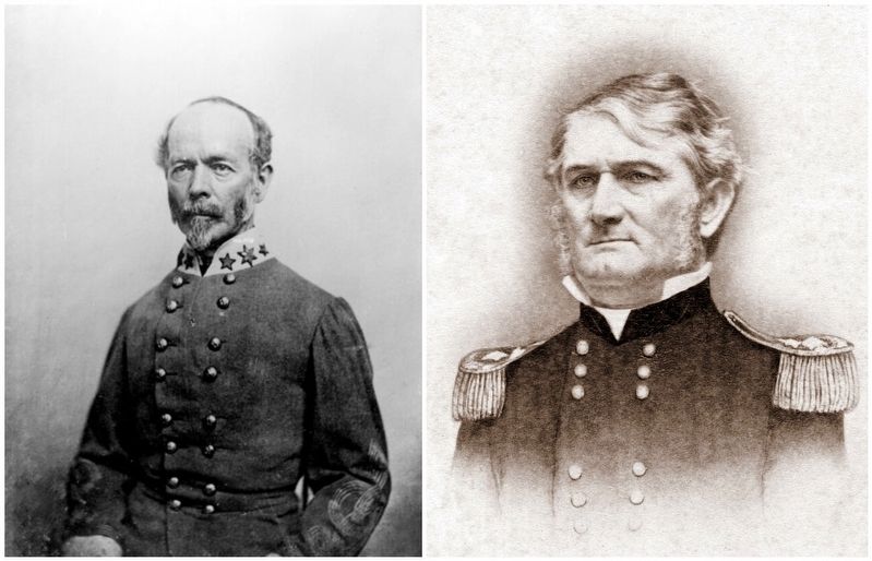General's Joseph E. Johnston and Leonidas Polk. image. Click for full size.