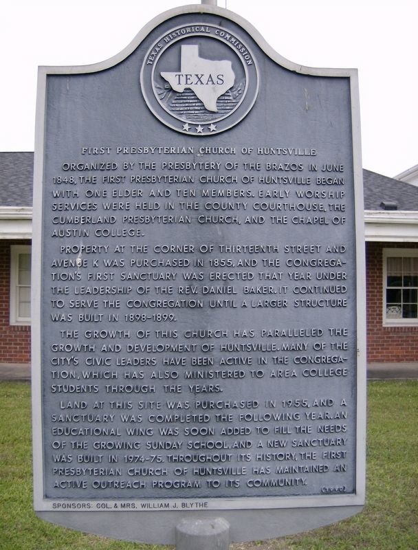 First Presbyterian Church of Huntsville Marker. Click for full size. First Presbyterian Church of Huntsville Marker image. Click for full size.