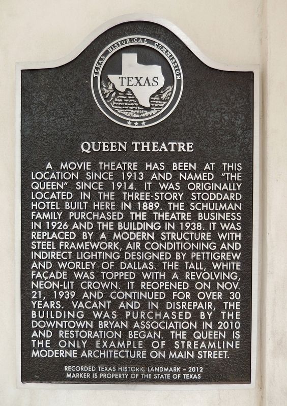 Queen Theater Marker image. Click for full size.