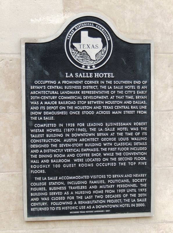La Salle Hotel Marker. Click for full size. La Salle Hotel Marker image. Click for full size.