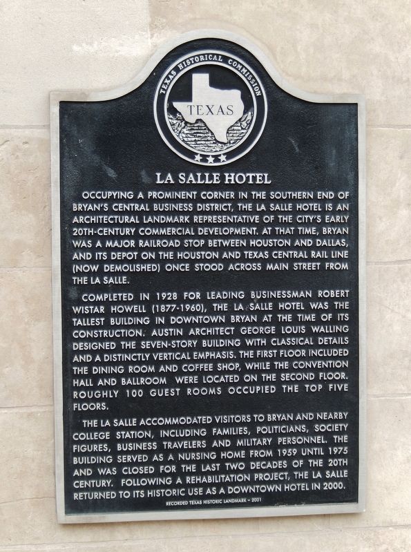 La Salle Hotel Marker image. Click for full size.