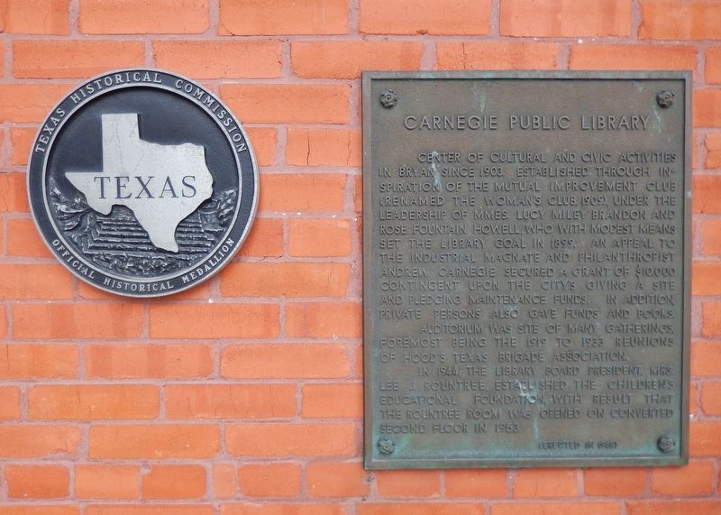 Carnegie Public Library Marker. Click for full size. Carnegie Public Library Marker image. Click for full size.