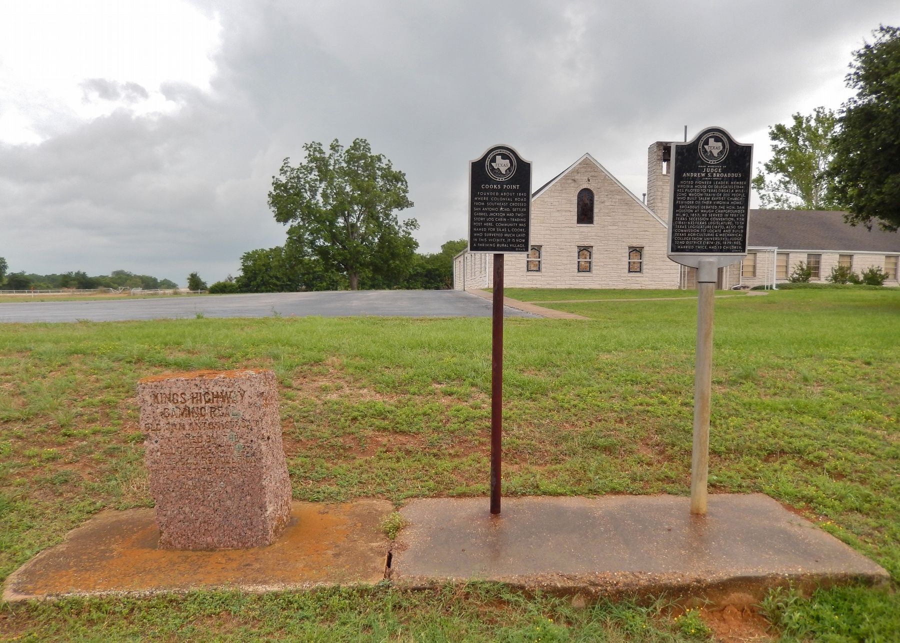 Near Homesite of Judge Andrew S. Broaddus Marker (<i>wide view showing adjacent markers</i>) image. Click for full size.