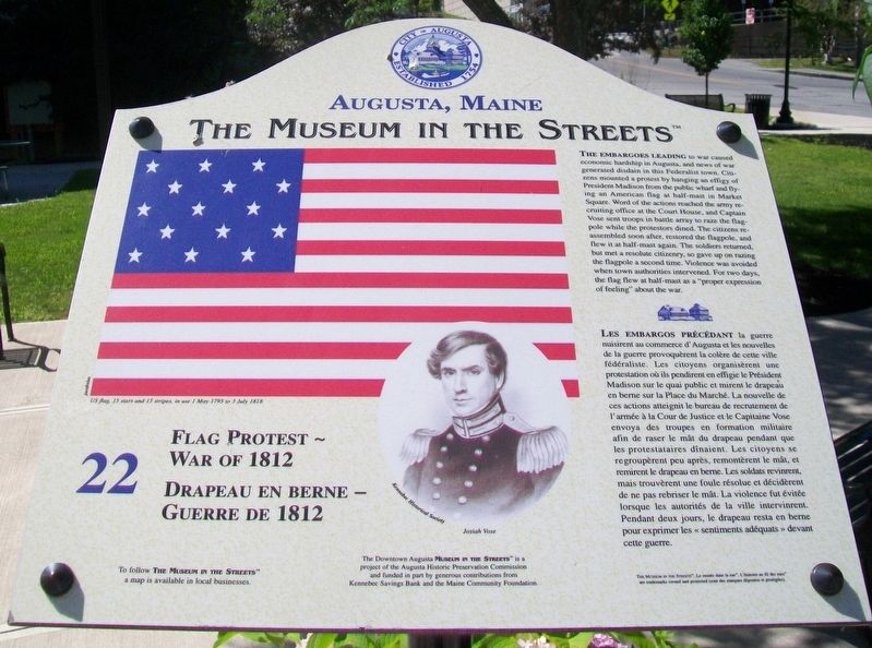 Flag Protest ~ War of 1812 / Drapeau en berne - Guerre de 1812 Marker image. Click for full size.
