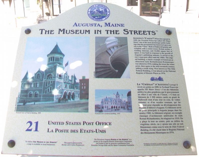 United States Post Office / La Poste des Etats-Unis Marker. Click for full size. United States Post Office / La Poste des Etats-Unis Marker image. Click for full size.