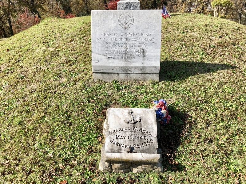 Monument above grave marker of Charles W. Read.. Click for full size. Monument above grave marker of Charles W. Read. image. Click for full size.