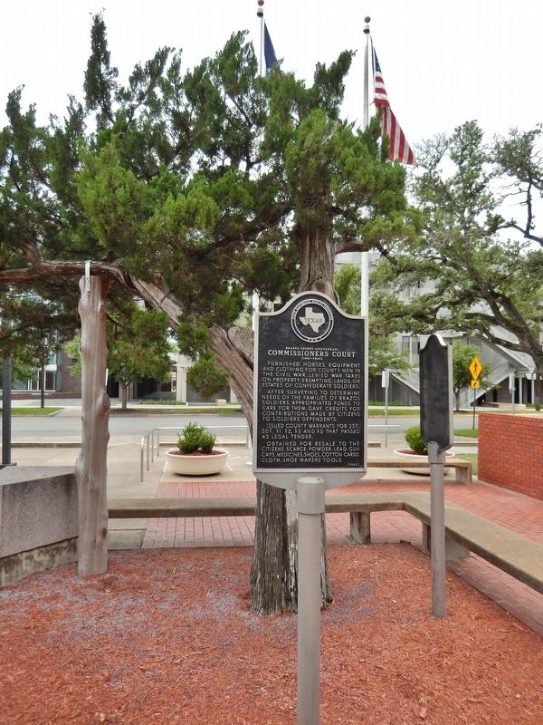 Brazos County Confederate Commissioners Court Marker (<i>tall view</i>) image. Click for full size.