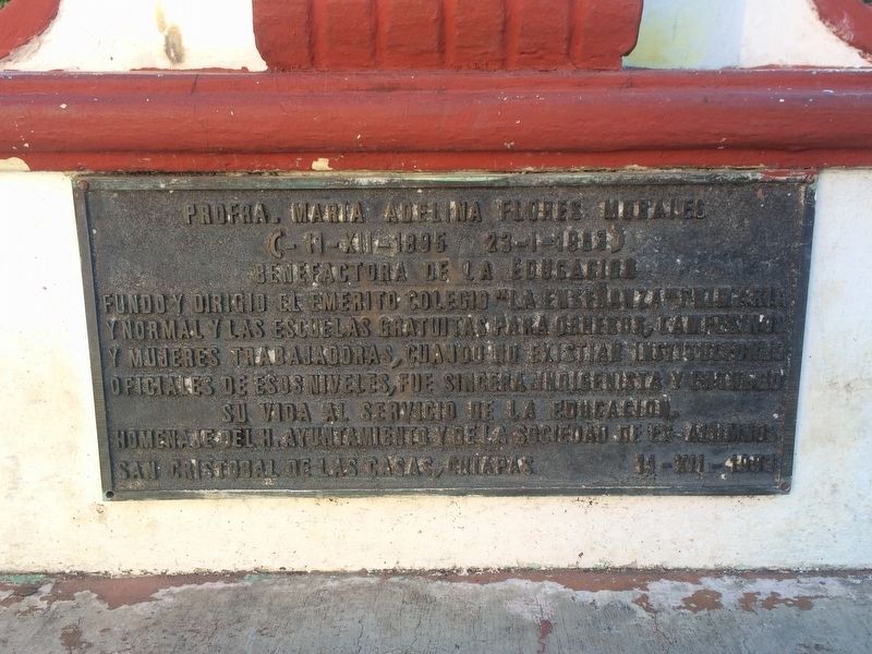 María Adelina Flores Morales Marker. Click for full size. María Adelina Flores Morales Marker image. Click for full size.