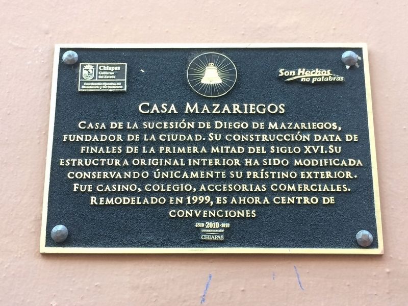 The Mazariegos House Marker. Click for full size. The Mazariegos House Marker image. Click for full size.