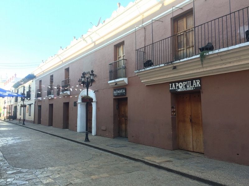 A wide view of both Mazariegos House markers and buildings. Click for full size. A wide view of both Mazariegos House markers and buildings image. Click for full size.