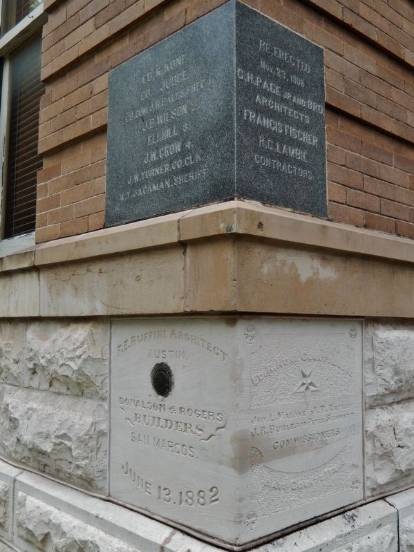 Hays County Courthouse (<i>1882 cornerstone</i>) image. Click for full size.