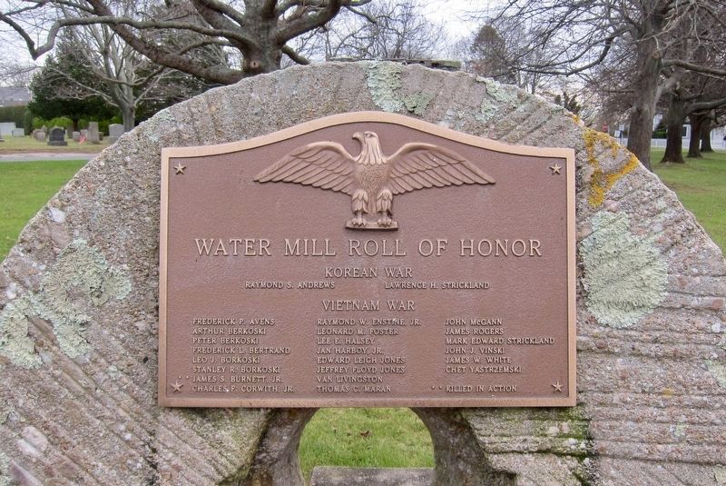 Water Mill Rolls of Honor Marker - Middle Tablet image. Click for full size.