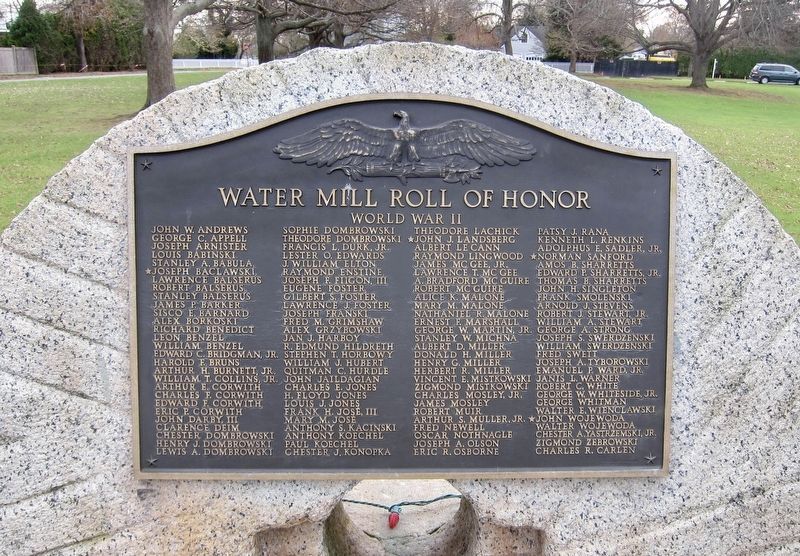 Water Mill Rolls of Honor Marker - Right Tablet image. Click for full size.
