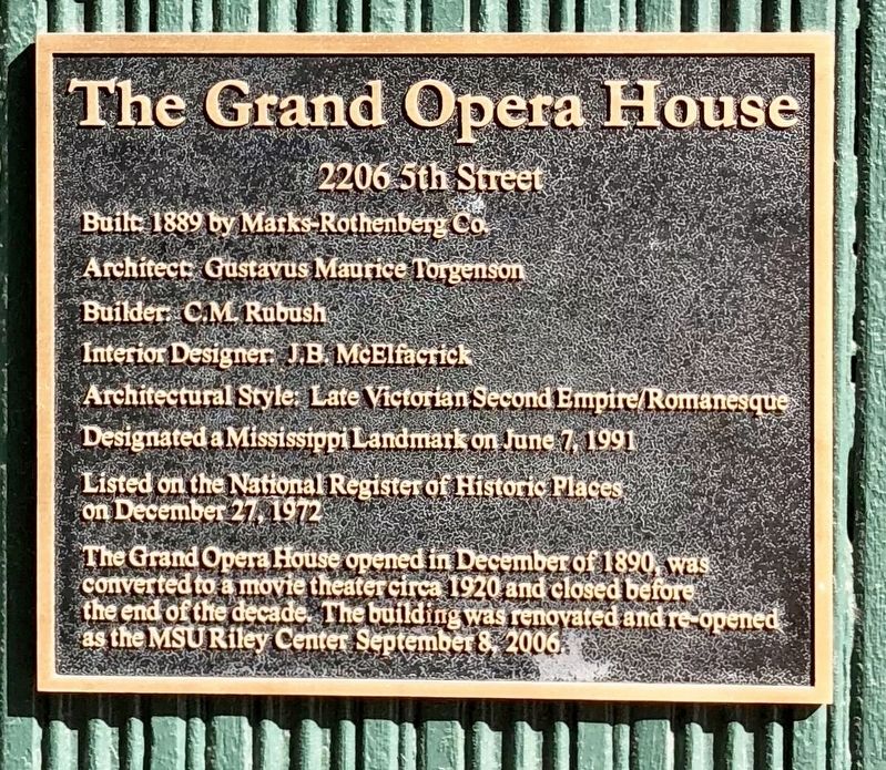 The Grand Opera House Marker. Click for full size. The Grand Opera House Marker image. Click for full size.