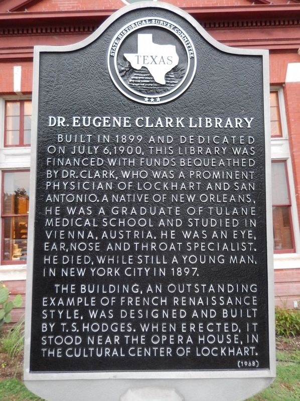 Dr. Eugene Clark Library Marker image. Click for full size.