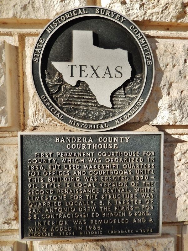 Bandera County Courthouse Marker image. Click for full size.