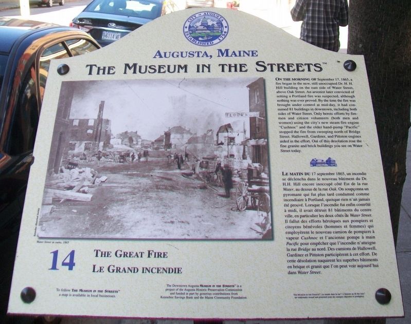 The Great Fire / Le Grand incendie Marker. Click for full size. The Great Fire / Le Grand incendie Marker image. Click for full size.