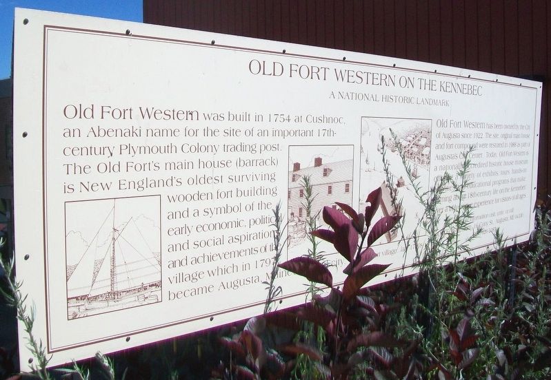 Old Fort Western on the Kennebec Marker image. Click for full size.