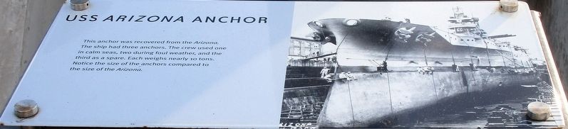 USS Arizona Anchor Marker. Click for full size. USS Arizona Anchor Marker image. Click for full size.