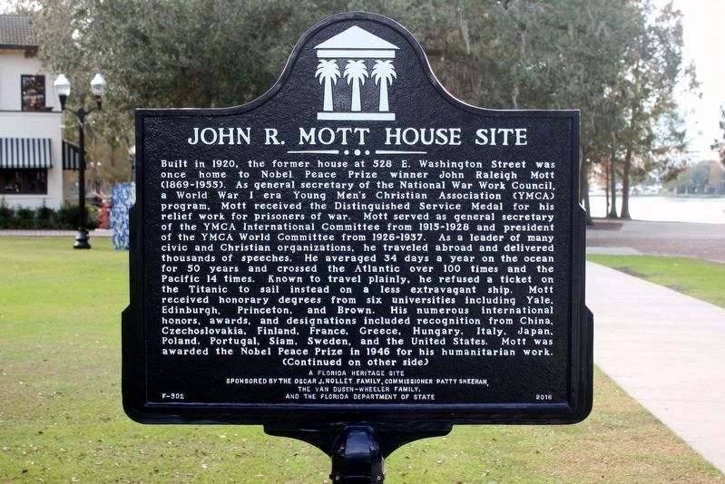 John R. Mott House Site Marker image. Click for full size.