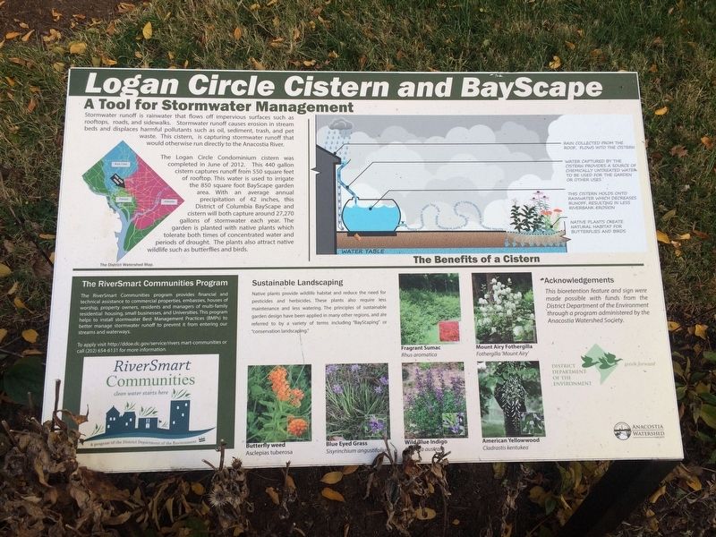 Logan Circle Cistern and BayScape Marker. Click for full size. Logan Circle Cistern and BayScape Marker image. Click for full size.