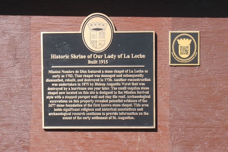 Historic Shrine of Our Lady of La Leche Marker image. Click for full size.