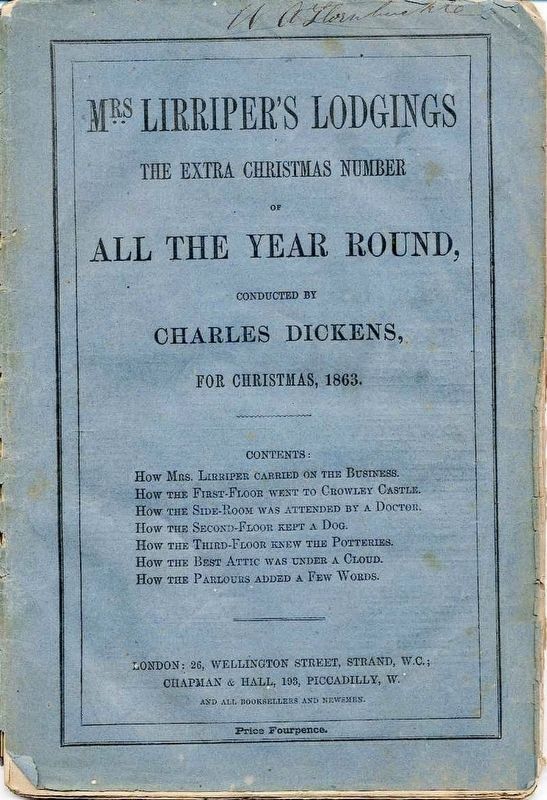 <i>All the Year Round</i> Christmas 1863 Issue Cover (same as marker background) image. Click for full size.