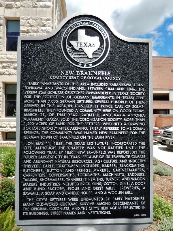 New Braunfels Marker. Click for full size. New Braunfels Marker image. Click for full size.