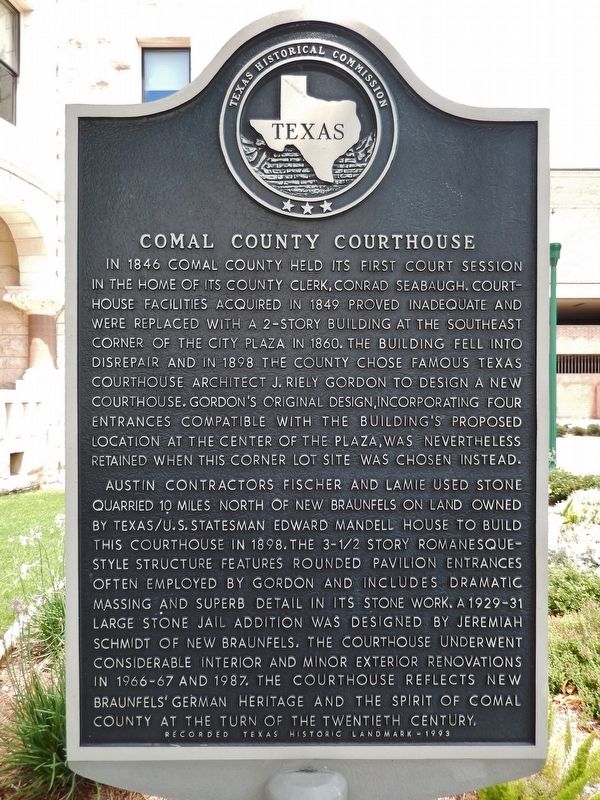 Comal County Courthouse Marker image. Click for full size.