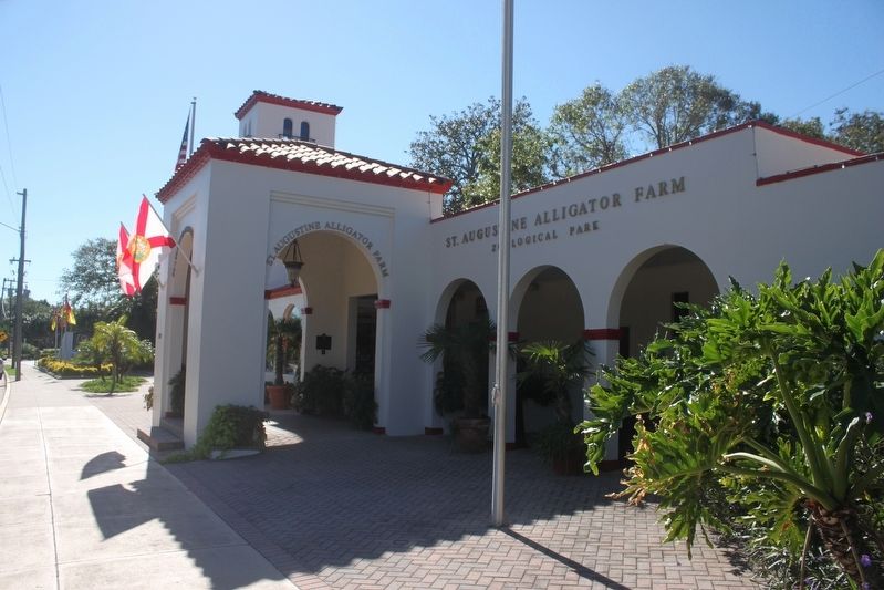 St. Augustine Alligator Farm Marker and entrance building. Click for full size. St. Augustine Alligator Farm Marker and entrance building image. Click for full size.
