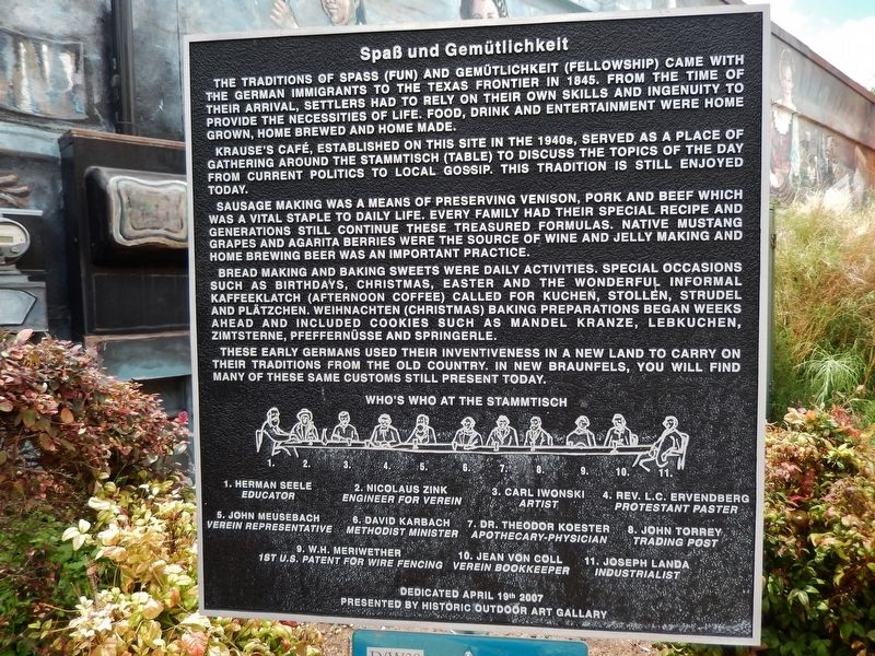 Spaß und Gemütlichkeit Marker. Click for full size. Spaß und Gemütlichkeit Marker image. Click for full size.