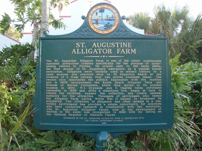 St. Augustine Alligator Farm Marker image. Click for full size.