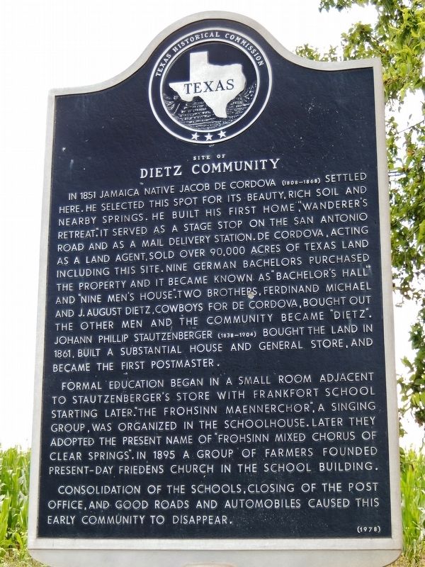 Site of Dietz Community Marker image. Click for full size.