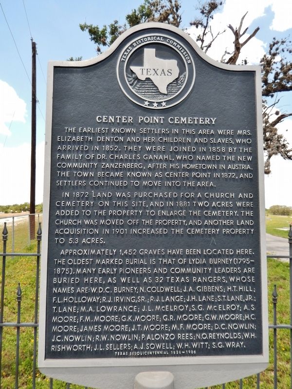 Center Point Cemetery Marker image. Click for full size.