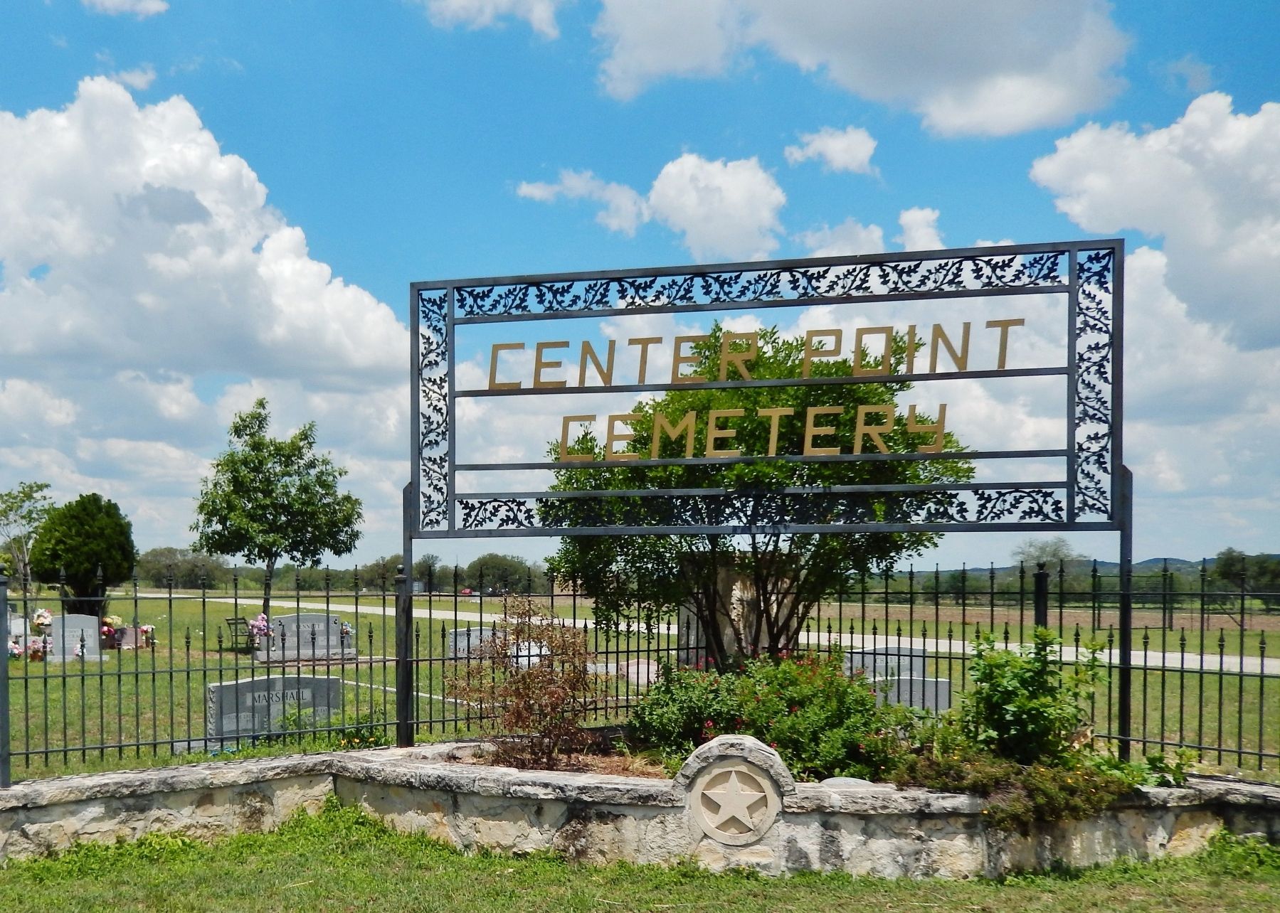 Center Point Cemetery Sign image. Click for full size.
