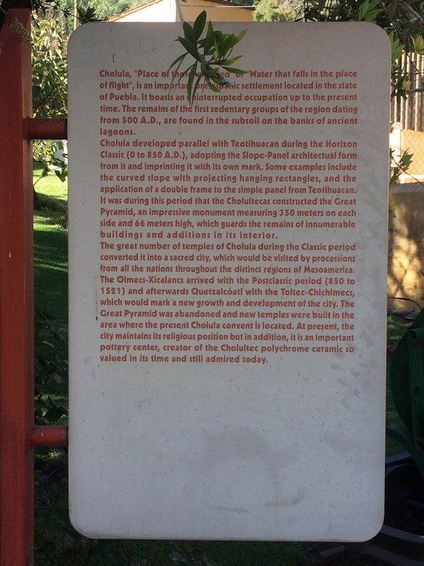 Cholula Marker, English panel image. Click for full size.